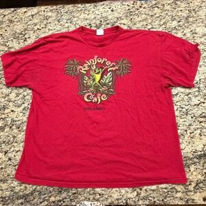 Vintage Rainforest Cafe Orlando T Shirt Mens XL Red Cha Cha Frog Souvenir